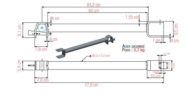 TRAVERSE COUPE MAILLE LISSE-PLANCHER 