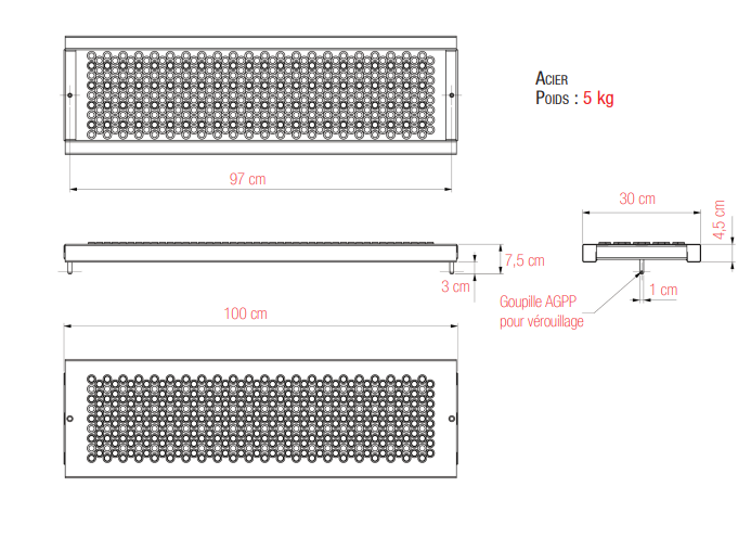 PLANCHE TOUTACIER 300  : 1000 mm, 5 kg