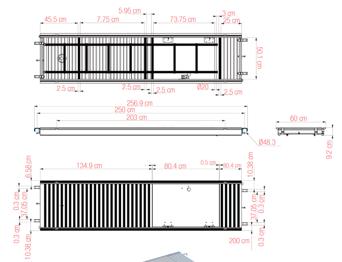 PLANCHER ALU TRAPPE 600 : 2500 mm, 27,7 kg