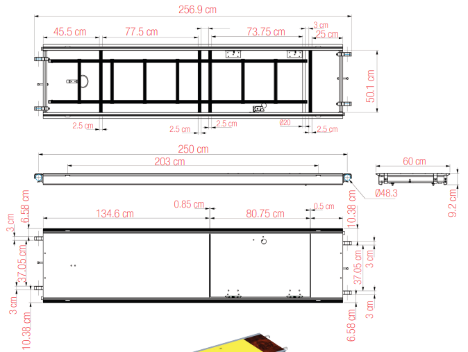 PLANCHER TRAPPE 600 AVEC ECHELLE ALU/BOIS : 2500 mm, 25,4 kg