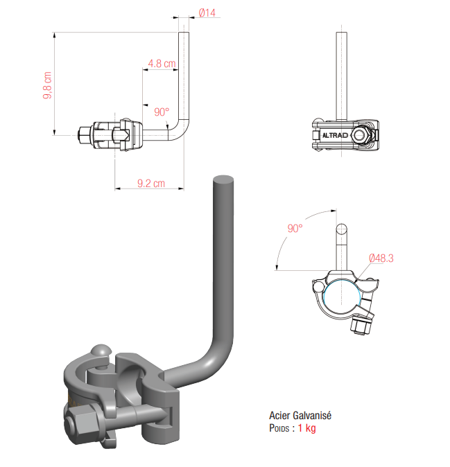 Collier fixe plinthe