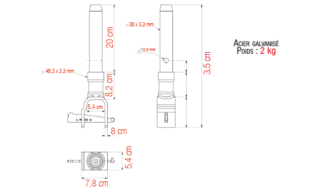 ÉTRIER DE DÉPART À CLAVETTE POUR POUTRELLE 