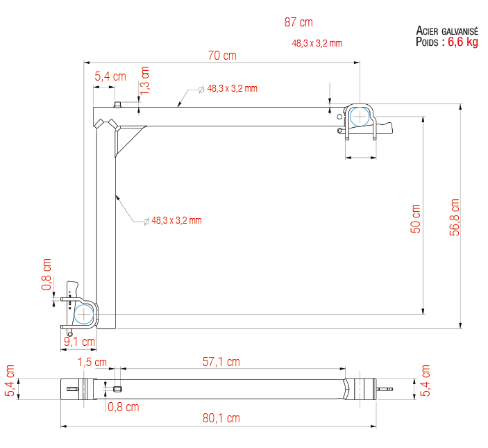 TRAVERSE COUPE MAILLE POUR GARD- CORPS MDS
