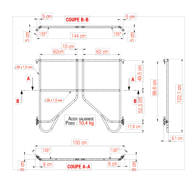 GARDE-CORPS DE MONTAGE PROVISOIRE 